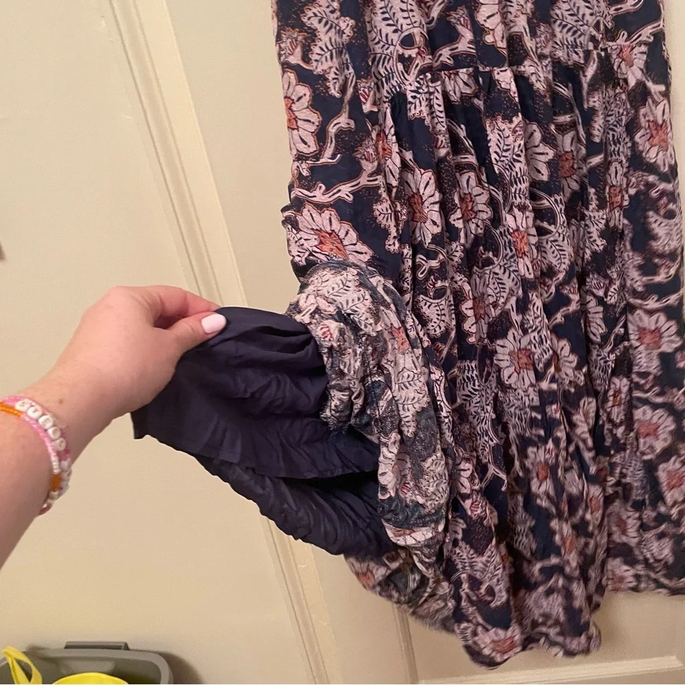 Knox Rose Maxi Floral Boho Festival Hippie Prairie Dress - Blue Pink - NWOT - Picture 13 of 16